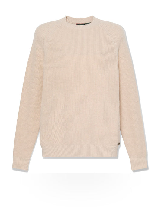 Timberland Cotton Blend Raglan Sleeve Crewneck - Maglieria Uomo - Lght Oatml Hthr