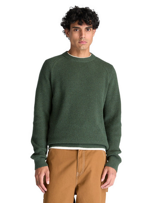 Timberland Cotton Blend Raglan Sleeve Crewneck - Maglieria Uomo - Sycamore Heather