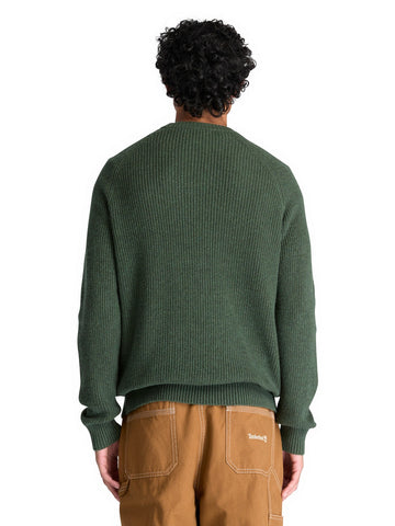 Timberland Cotton Blend Raglan Sleeve Crewneck - Maglieria Uomo - Sycamore Heather