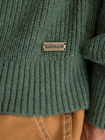 Timberland Cotton Blend Raglan Sleeve Crewneck - Maglieria Uomo - Sycamore Heather