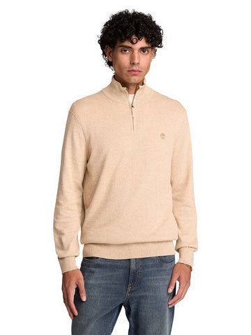 Timberland Williams River Quarter Zip Sweater - Maglieria Uomo - Light Oatmeal Heather