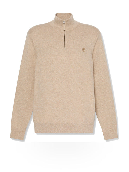 Timberland Williams River Quarter Zip Sweater - Maglieria Uomo - Light Oatmeal Heather