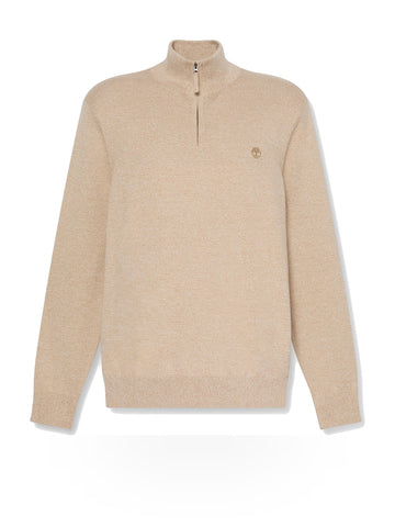 Timberland Williams River Quarter Zip Sweater - Maglieria Uomo - Light Oatmeal Heather