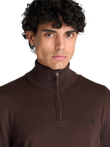 Timberland Williams River Quarter Zip Sweater - Maglieria Uomo - Mole Heather