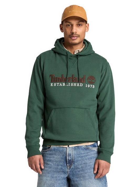 Timberland Established 1973 Embroidered Logo Bb Hoodie - Felpe Uomo - Verde