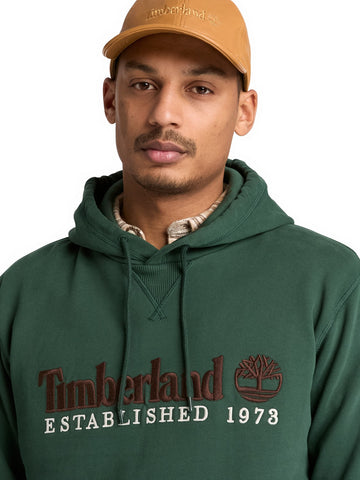 Timberland Established 1973 Embroidered Logo Bb Hoodie - Felpe Uomo - Verde