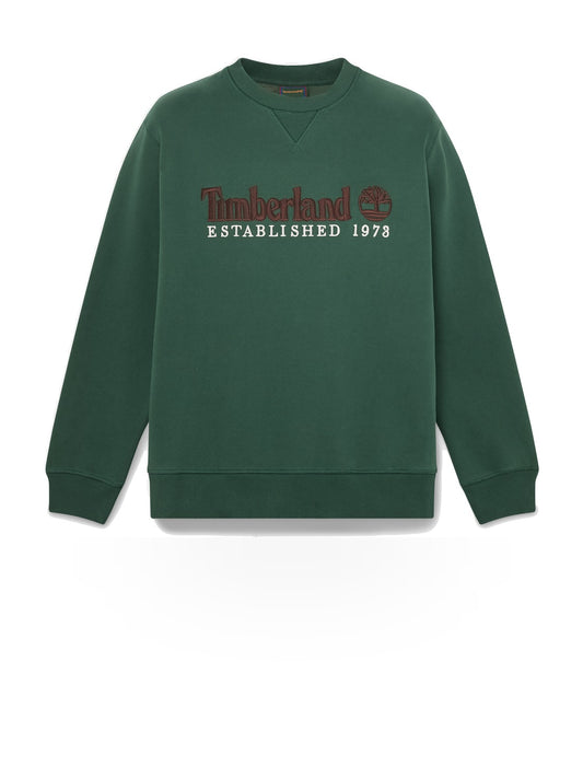 Timberland Established 1973 Embroidered Logo BB Crew Sweatshirt - Felpe Uomo - Verde