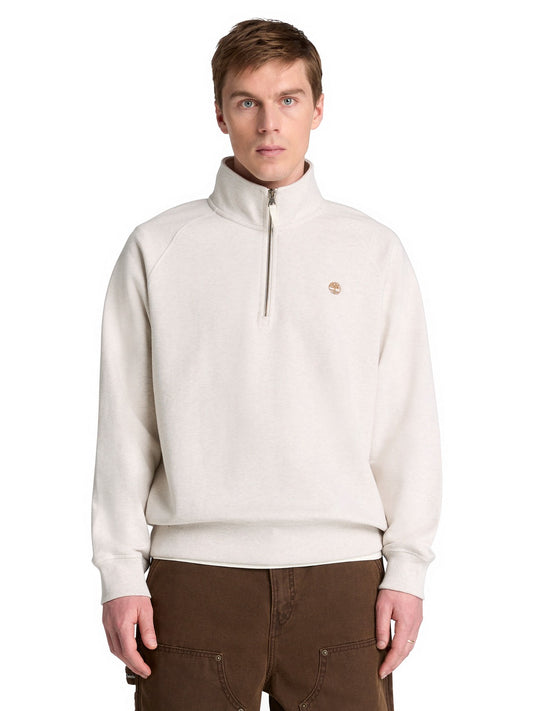 Timberland Exeter River Tree Embroidered Logo 1/4 Zip LB Sweatsh - Felpe Uomo - Lght Oatml Hthr
