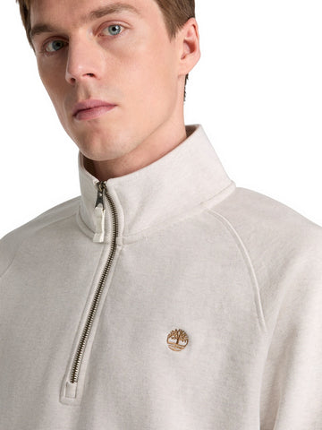 Timberland Exeter River Tree Embroidered Logo 1/4 Zip LB Sweatsh - Felpe Uomo - Lght Oatml Hthr