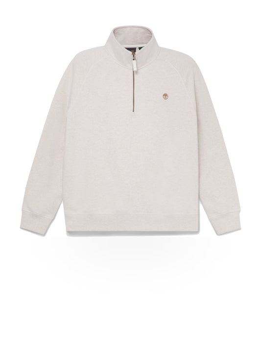 Timberland Exeter River Tree Embroidered Logo 1/4 Zip LB Sweatsh - Felpe Uomo - Lght Oatml Hthr