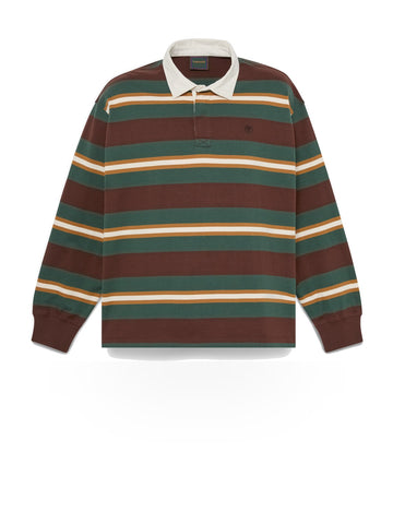 Timberland LS Striped Rugby Polo - T-Shirt Uomo - Chicory Coffee