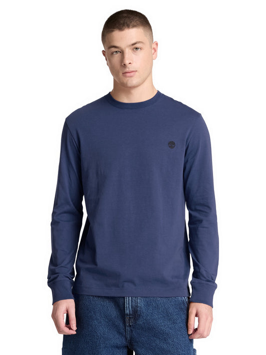 Timberland Dunstan River Tree Embroidered Ls Tee - T-Shirt Uomo - Naval Academy