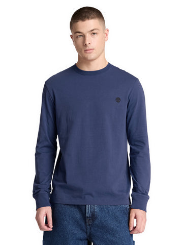 Timberland Dunstan River Tree Embroidered Ls Tee - T-Shirt Uomo - Naval Academy