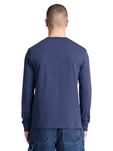 Timberland Dunstan River Tree Embroidered Ls Tee - T-Shirt Uomo - Naval Academy