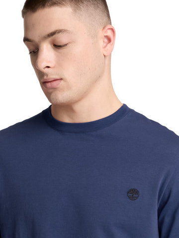 Timberland Dunstan River Tree Embroidered Ls Tee - T-Shirt Uomo - Naval Academy