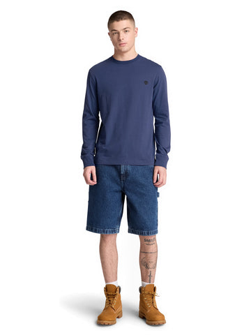 Timberland Dunstan River Tree Embroidered Ls Tee - T-Shirt Uomo - Naval Academy