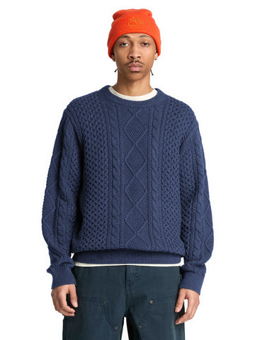 Timberland Phillips Brook Cable Sweater - Maglieria Uomo - Blu