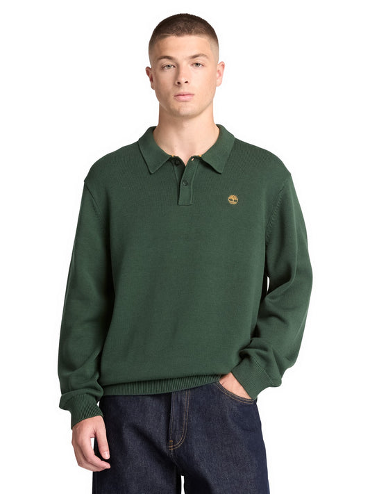 Timberland Williams River Cotton Polo Sweater - T-Shirt Uomo - Verde