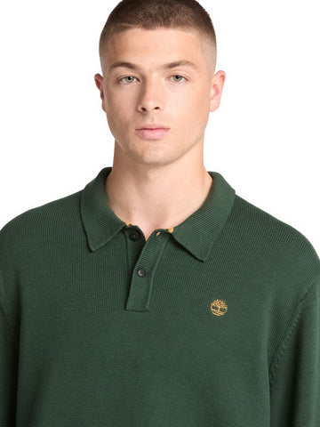 Timberland Williams River Cotton Polo Sweater - T-Shirt Uomo - Verde