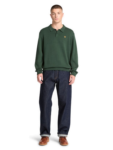 Timberland Williams River Cotton Polo Sweater - T-Shirt Uomo - Verde