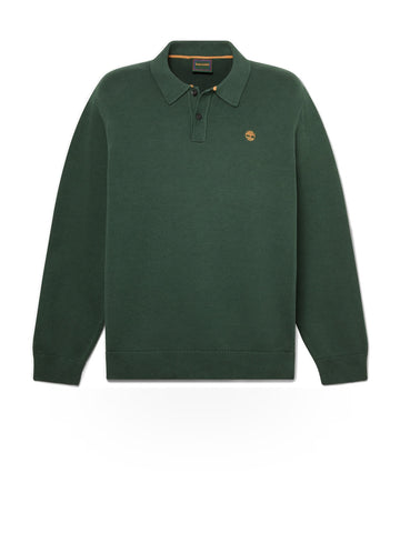 Timberland Williams River Cotton Polo Sweater - T-Shirt Uomo - Verde