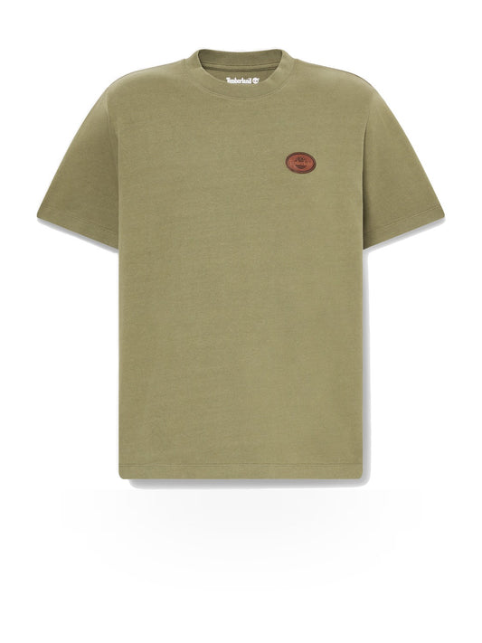 Timberland Leather Badge Hw Ss Tee - T-Shirt Uomo - Deep Lichen Grn