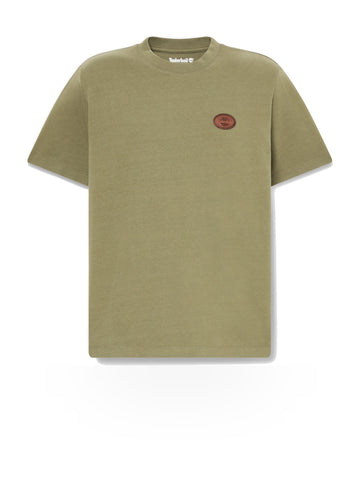 Timberland Leather Badge Hw Ss Tee - T-Shirt Uomo - Deep Lichen Grn