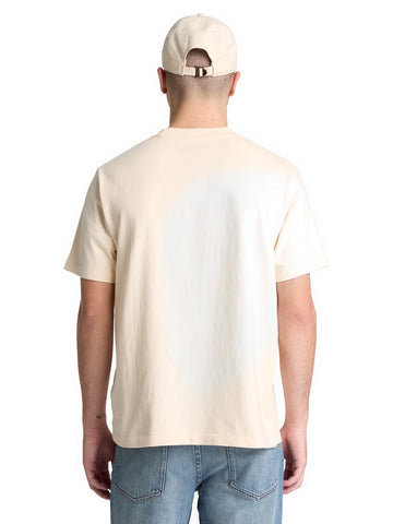 Timberland Leather Badge Hw Ss Tee - T-Shirt Uomo - White Smoke