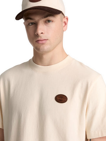 Timberland Leather Badge Hw Ss Tee - T-Shirt Uomo - White Smoke