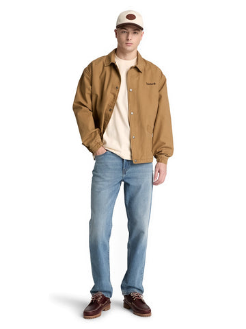 Timberland Leather Badge Hw Ss Tee - T-Shirt Uomo - White Smoke