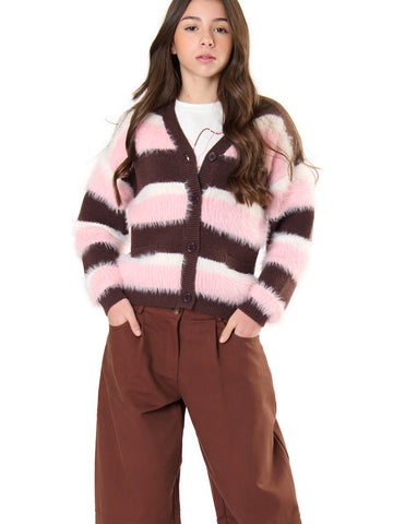 ToBeToo Cardigan Ragazza - Maglieria Bambina - Cioccolato