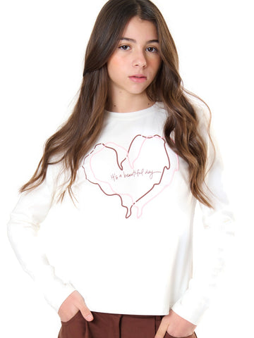ToBeToo T-Shirt Ragazza - T-Shirt Bambina - Latte