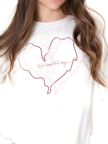 ToBeToo T-Shirt Ragazza - T-Shirt Bambina - Latte