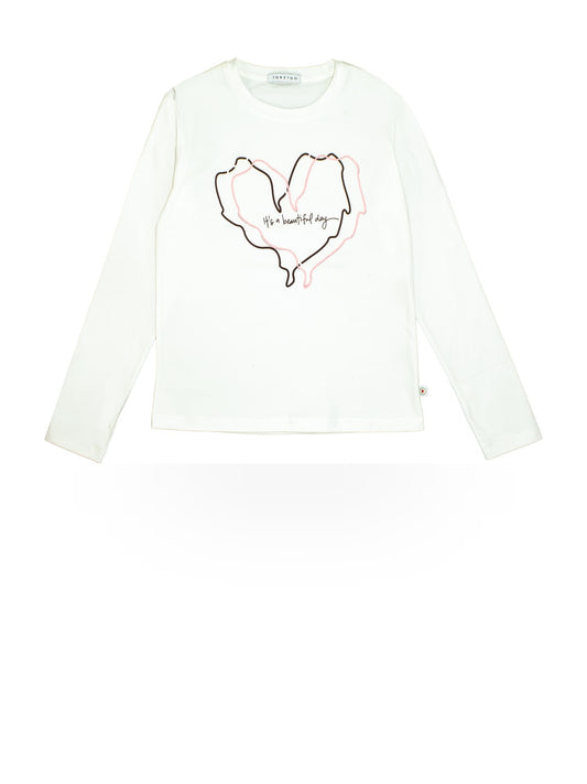 ToBeToo T-Shirt Ragazza - T-Shirt Bambina - Latte