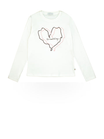 ToBeToo T-Shirt Ragazza - T-Shirt Bambina - Latte