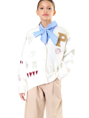 ToBeToo Cardigan Ragazza - Maglieria Bambina - Latte