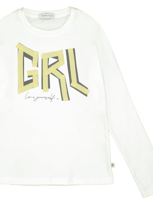 ToBeToo T-Shirt Ragazza - T-Shirt Bambina - Latte