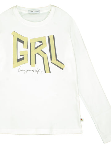 ToBeToo T-Shirt Ragazza - T-Shirt Bambina - Latte