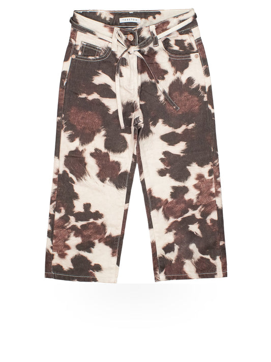ToBeToo Pantalone Effetto Mucca Bambina - Pantaloni Bambina - Fantasia