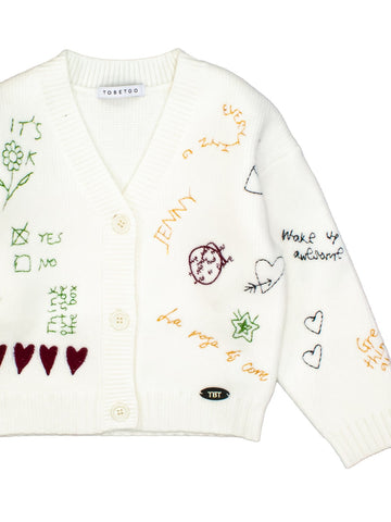 ToBeToo Cardigan Bambina - Maglieria Bambina - Latte