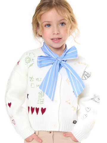 ToBeToo Cardigan Bambina - Maglieria Bambina - Latte