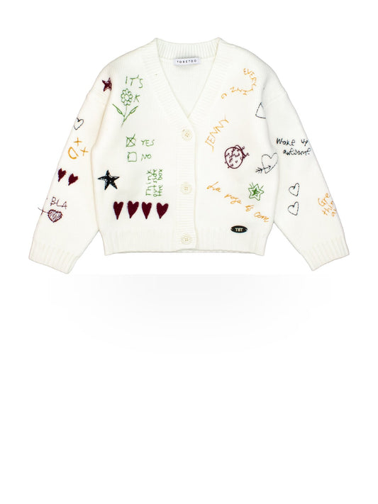 ToBeToo Cardigan Bambina - Maglieria Bambina - Latte