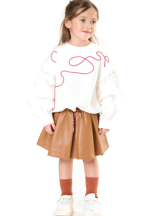 ToBeToo Gonna In Ecopelle Bambina - Gonne Bambina - Caramello