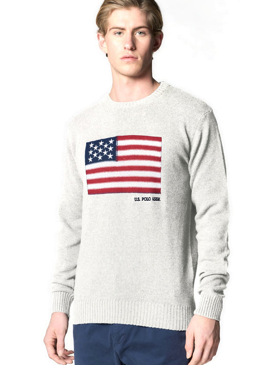 U.S. Polo Assn. Flag- Pullover Knit - Maglieria Uomo - Panna