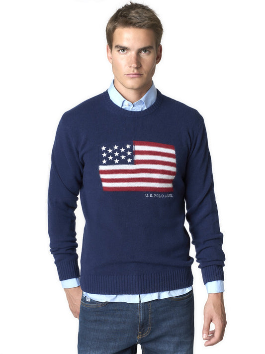 U.S. Polo Assn. Flag- Pullover Knit - Maglieria Uomo - Blu