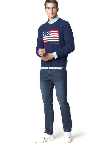U.S. Polo Assn. Flag- Pullover Knit - Maglieria Uomo - Blu