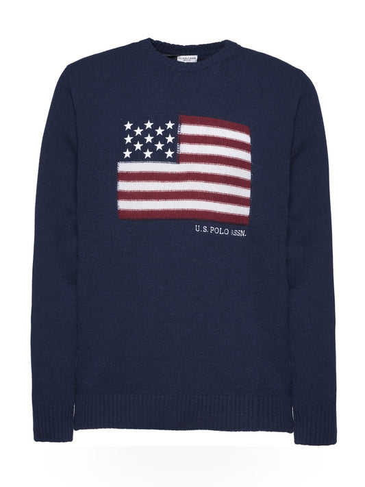 U.S. Polo Assn. Flag- Pullover Knit - Maglieria Uomo - Blu