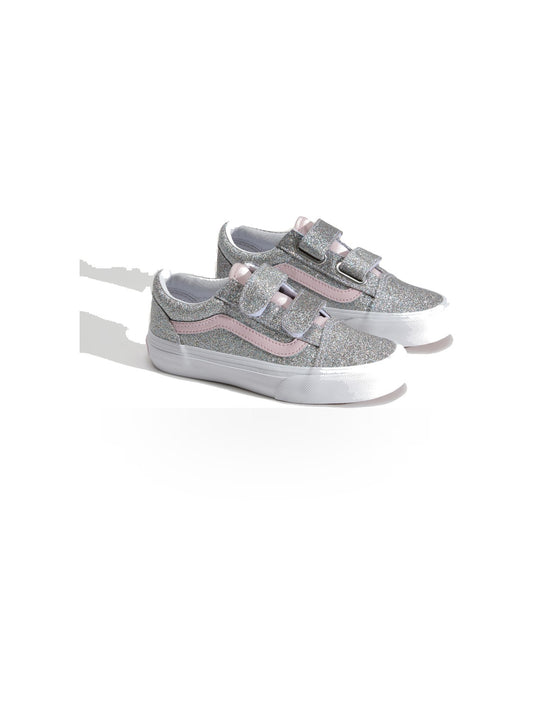 Vans Old Skool V Glitter - Sneakers Bambino - Silver/Pale Petal