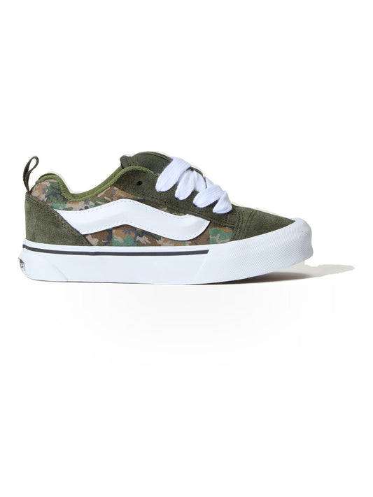 Vans Knu Skool Check Camo - Sneakers Bambino - Obsidian Fern/Green