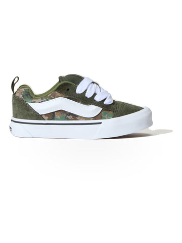 Vans Knu Skool Check Camo - Sneakers Bambino - Obsidian Fern/Green